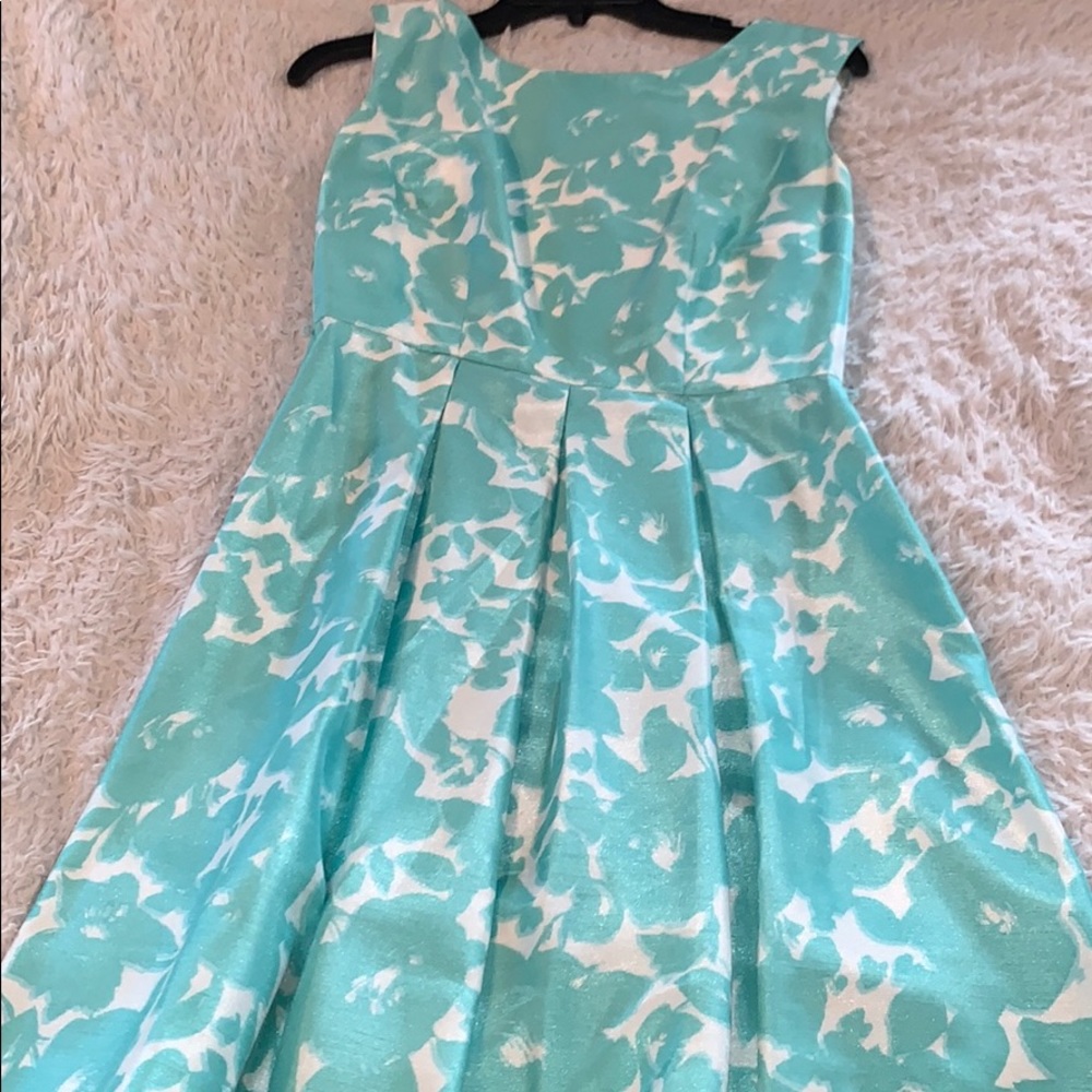 Teal and white dress
